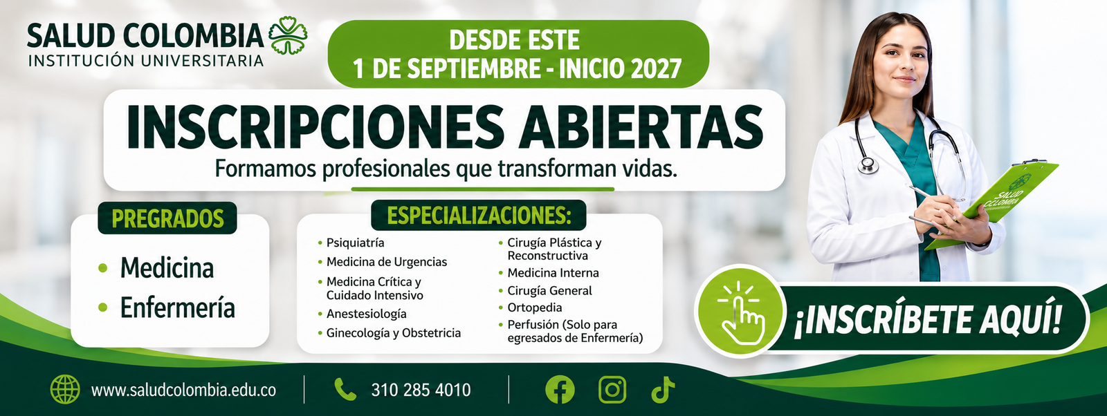 Inscripciones abiertas Salud Colombia - Inicio 2027